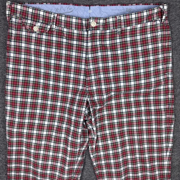 Vintage Polo Ralph Lauren Pants Mens 36x32 Suffield Fit Plaid Chino Preppy - Picture 1 of 13